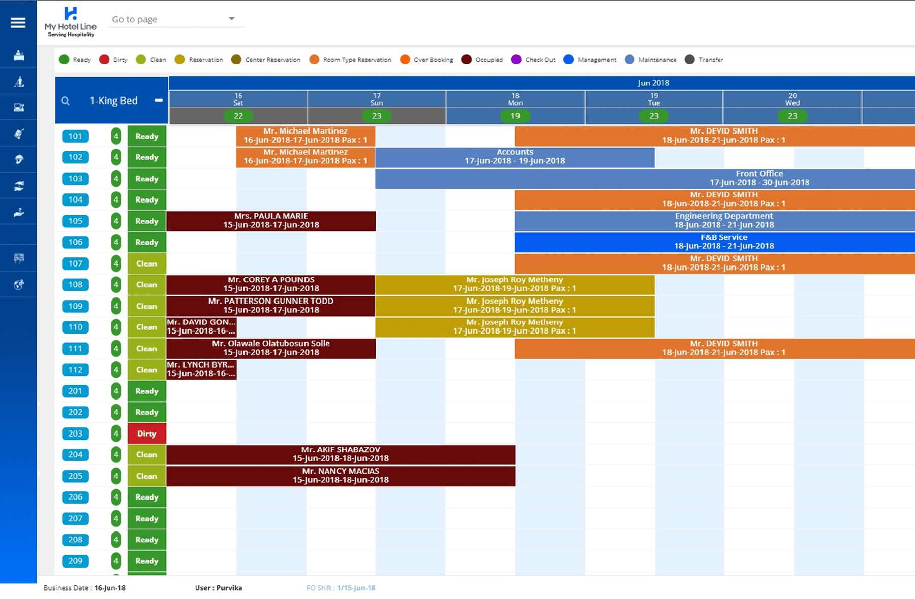 screenshot of My Hotel Line